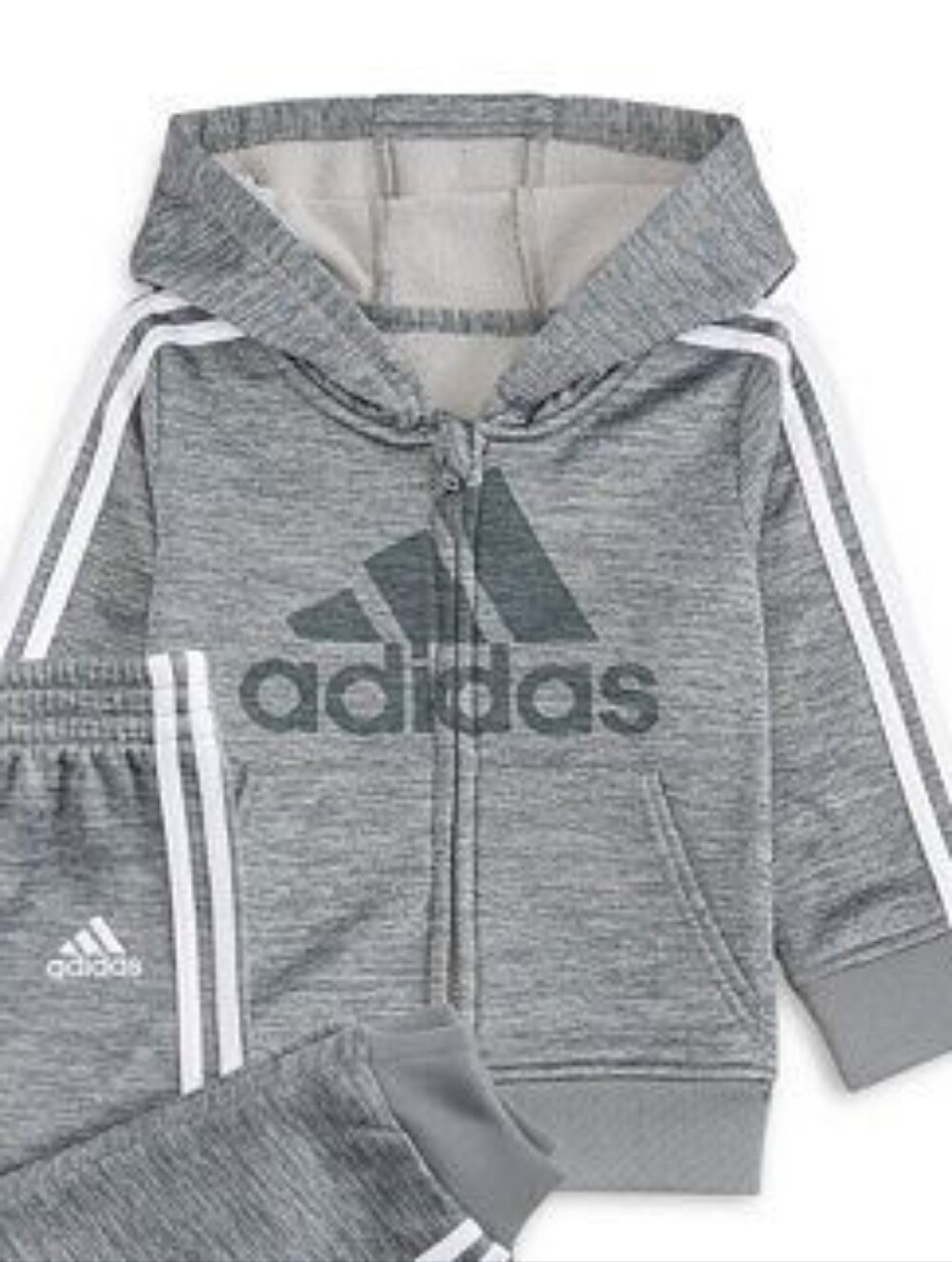 adidas Baby Gray Logo Full-zip Hoodie Hooded Jacket